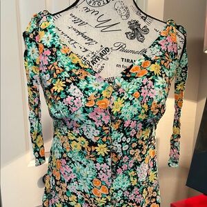 NWOT Colorful Floral Sleeveless Dress by Topshop